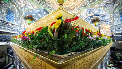 Bouquets of flowers adorn the Imam Hussain Holy Shrine on the birth anniversary of Lady Zainab (peace be upon her)