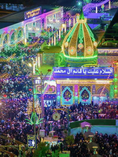 In Pictures: Joyous atmosphere on eve of mid-Shaaban in Karbala