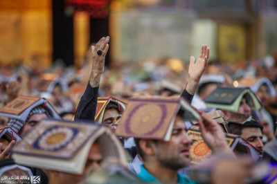 Believers commemorate Laylat Al-Qadr at the Imam Hussain Holy Shrine