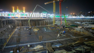 Expansion Projects Department of the Imam Hussain Holy Shrine continues work on the Courtyard of Imam Al-Hasan Al-Mujtaba