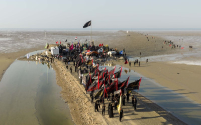 اربعینِ حسینیؑ کے لیے رأس البیشہ سے کربلائے معلیٰ کی جانب زائرین کا قافلہ روانہ