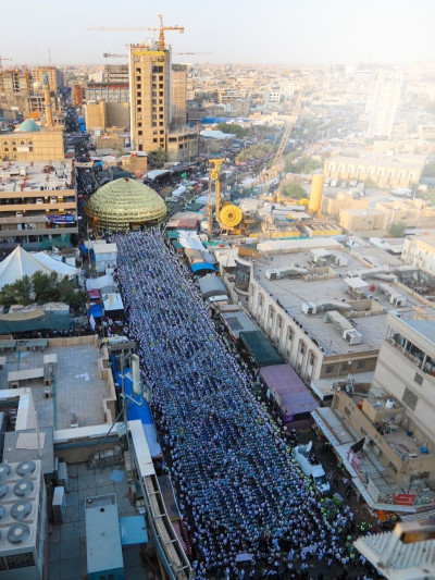 کربلائے معلیٰ: موکب بنی عامر کی جانب سے اربعینِ حسینی کی مناسبت سے سالانہ حسینی فن پارے کی رونمائی